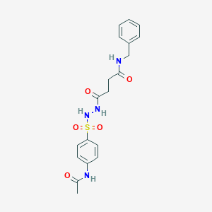 molecular formula C19H22N4O5S B324408 4-(2-{[4-(acetylamino)phenyl]sulfonyl}hydrazino)-N-benzyl-4-oxobutanamide 