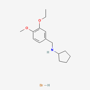 molecular formula C15H24BrNO2 B3244095 N-(3-ethoxy-4-methoxybenzyl)cyclopentanamine hydrobromide CAS No. 1609400-11-4
