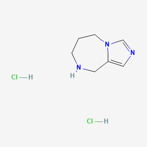 molecular formula C7H13Cl2N3 B3244129 6,7,8,9-四氢-5H-咪唑并[1,5-a][1,4]二氮杂卓二盐酸盐 CAS No. 1609400-98-7