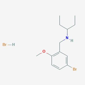 molecular formula C13H21Br2NO B3244135 N-(5-bromo-2-methoxybenzyl)-3-pentanamine hydrobromide CAS No. 1609404-11-6