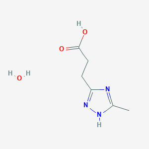 molecular formula C6H11N3O3 B3244145 3-(5-Methyl-4H-1,2,4-triazol-3-yl)propanoic acid hydrate CAS No. 1609406-57-6