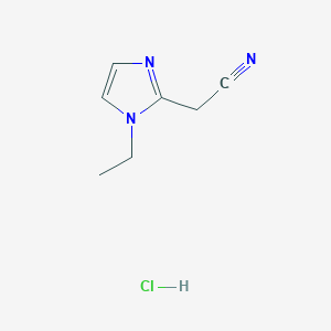 molecular formula C7H10ClN3 B3244150 (1-乙基-1H-咪唑-2-基)乙腈盐酸盐 CAS No. 1609406-62-3