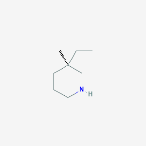 molecular formula C8H17N B3244228 (3R)-3-Ethyl-3-methylpiperidine CAS No. 1609430-53-6