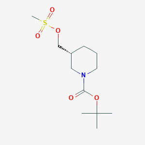 molecular formula C12H23NO5S B3244295 N-BOC-3(R)-methylsulfonyloxymethyl-piperidine CAS No. 161285-05-8