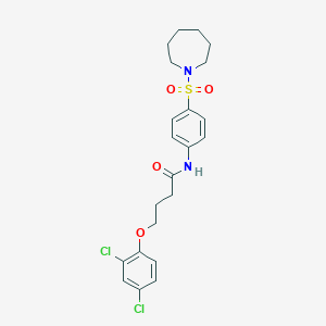 molecular formula C22H26Cl2N2O4S B324431 N-[4-(1-azepanylsulfonyl)phenyl]-4-(2,4-dichlorophenoxy)butanamide 