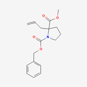 molecular formula C17H21NO4 B3244323 1,2-Pyrrolidinedicarboxylic acid, 2-(2-propen-1-yl)-, 2-methyl 1-(phenylmethyl) ester CAS No. 161417-43-2