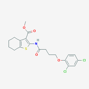 molecular formula C20H21Cl2NO4S B324433 Methyl 2-{[4-(2,4-dichlorophenoxy)butanoyl]amino}-4,5,6,7-tetrahydro-1-benzothiophene-3-carboxylate 
