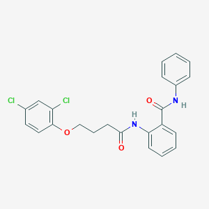 molecular formula C23H20Cl2N2O3 B324434 2-{[4-(2,4-dichlorophenoxy)butanoyl]amino}-N-phenylbenzamide 