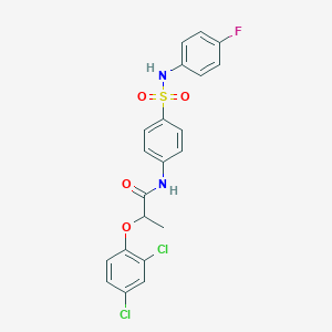 molecular formula C21H17Cl2FN2O4S B324436 2-(2,4-dichlorophenoxy)-N-{4-[(4-fluoroanilino)sulfonyl]phenyl}propanamide 