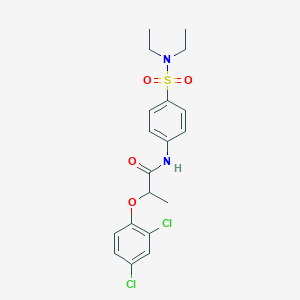 molecular formula C19H22Cl2N2O4S B324437 2-(2,4-dichlorophenoxy)-N-{4-[(diethylamino)sulfonyl]phenyl}propanamide 