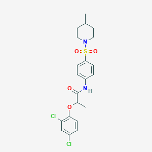 molecular formula C21H24Cl2N2O4S B324440 2-(2,4-dichlorophenoxy)-N-{4-[(4-methylpiperidin-1-yl)sulfonyl]phenyl}propanamide 