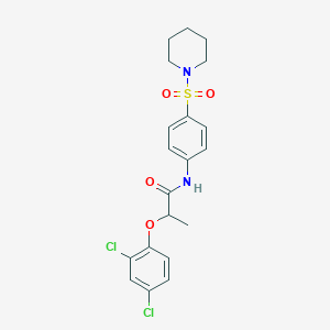 molecular formula C20H22Cl2N2O4S B324441 2-(2,4-dichlorophenoxy)-N-[4-(piperidin-1-ylsulfonyl)phenyl]propanamide 