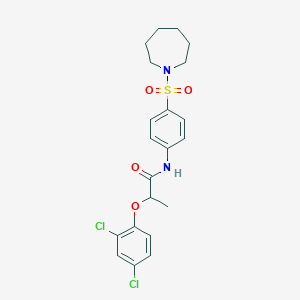 molecular formula C21H24Cl2N2O4S B324443 N-[4-(azepan-1-ylsulfonyl)phenyl]-2-(2,4-dichlorophenoxy)propanamide 