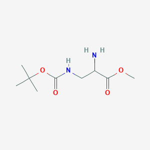 molecular formula C9H18N2O4 B3244430 Methyl 2-amino-3-[(2-methylpropan-2-yl)oxycarbonylamino]propanoate CAS No. 161972-25-4