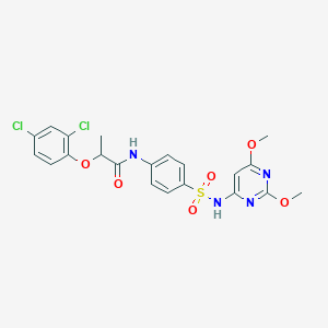 molecular formula C21H20Cl2N4O6S B324444 2-(2,4-dichlorophenoxy)-N-(4-{[(2,6-dimethoxypyrimidin-4-yl)amino]sulfonyl}phenyl)propanamide 
