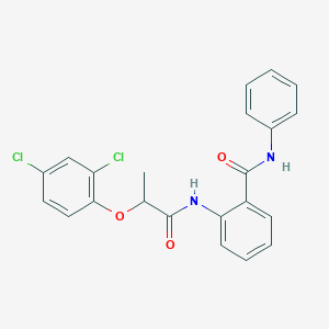 molecular formula C22H18Cl2N2O3 B324445 2-{[2-(2,4-dichlorophenoxy)propanoyl]amino}-N-phenylbenzamide 