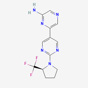 molecular formula C13H13F3N6 B3244455 (S)-6-(2-(2-(trifluoromethyl)pyrrolidin-1-yl)pyrimidin-5-yl)pyrazin-2-amine CAS No. 1620136-70-0