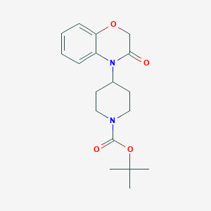 molecular formula C18H24N2O4 B3244460 4-(3-Oxo-2,3-dihydro-benzo[1,4]oxazin-4-yl)-piperidine-1-carboxylic acid tert-butyl ester CAS No. 162045-51-4