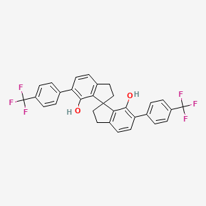 molecular formula C31H22F6O2 B3244476 (R)-6,6'-Bis(4-(trifluoromethyl)phenyl)-2,2',3,3'-tetrahydro-1,1'-spirobi[indene]-7,7'-diol CAS No. 1621066-71-4