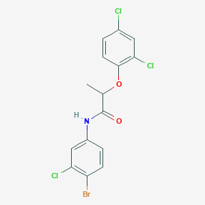 molecular formula C15H11BrCl3NO2 B324448 N-(4-bromo-3-chlorophenyl)-2-(2,4-dichlorophenoxy)propanamide 