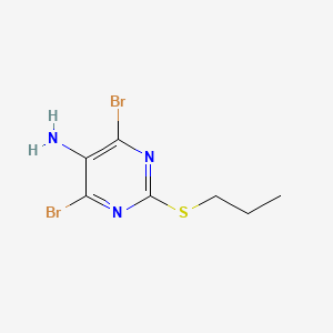 molecular formula C7H9Br2N3S B3244503 4,6-二溴-2-(丙硫基)嘧啶-5-胺 CAS No. 1621679-05-7