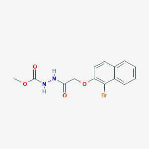 molecular formula C14H13BrN2O4 B324452 Methyl 2-{[(1-bromo-2-naphthyl)oxy]acetyl}hydrazinecarboxylate 