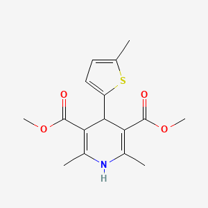 molecular formula C16H19NO4S B3244524 Dimethyl 2,6-dimethyl-4-(5-methyl-2-thienyl)-1,4-dihydropyridine-3,5-dicarboxylate CAS No. 162229-15-4