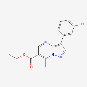 molecular formula C16H14ClN3O2 B3244527 Ethyl 3-(3-chlorophenyl)-7-methylpyrazolo[1,5-a]pyrimidine-6-carboxylate CAS No. 162287-00-5