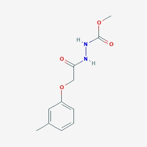 molecular formula C11H14N2O4 B324453 Methyl 2-[(3-methylphenoxy)acetyl]hydrazinecarboxylate 