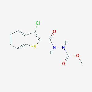 molecular formula C11H9ClN2O3S B324456 Methyl 2-[(3-chloro-1-benzothien-2-yl)carbonyl]hydrazinecarboxylate 