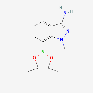 molecular formula C14H20BN3O2 B3244584 1-methyl-7-(4,4,5,5-tetramethyl-1,3,2-dioxaborolan-2-yl)-1H-indazol-3-amine CAS No. 1626336-02-4