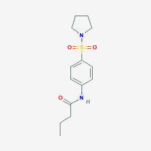 molecular formula C14H20N2O3S B324465 N-[4-(pyrrolidin-1-ylsulfonyl)phenyl]butanamide 