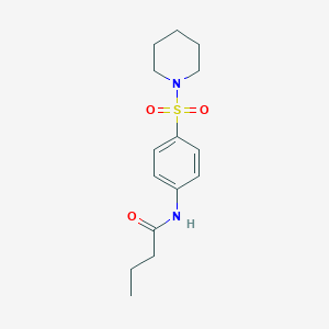 molecular formula C15H22N2O3S B324466 N-[4-(piperidin-1-ylsulfonyl)phenyl]butanamide 
