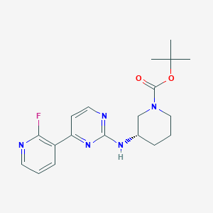 molecular formula C19H24FN5O2 B3244665 (S)-tert-Butyl 3-((4-(2-fluoropyridin-3-yl)pyrimidin-2-yl)amino)piperidine-1-carboxylate CAS No. 1630086-25-7