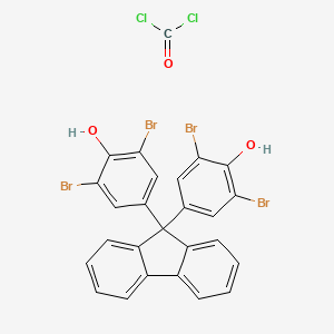 molecular formula C26H14Br4Cl2O3 B3244704 Carbonic dichloride, polymer with 4,4'-(9H-fluoren-9-ylidene)bis[2,6-dibromophenol] CAS No. 163184-22-3
