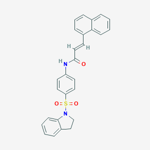 molecular formula C27H22N2O3S B324472 N-[4-(2,3-dihydro-1H-indol-1-ylsulfonyl)phenyl]-3-(1-naphthyl)acrylamide 