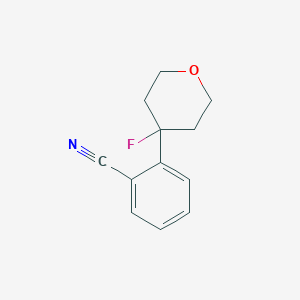 molecular formula C12H12FNO B3244727 2-(4-Fluoro-tetrahydro-pyran-4-YL)-benzonitrile CAS No. 1632286-07-7