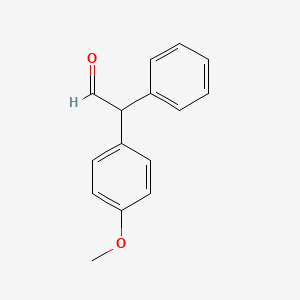 molecular formula C15H14O2 B3244771 2-(4-Methoxyphenyl)-2-phenylacetaldehyde CAS No. 16343-36-5