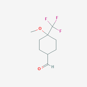 molecular formula C9H13F3O2 B3244827 4-Methoxy-4-(trifluoromethyl)cyclohexanecarbaldehyde CAS No. 1637310-72-5