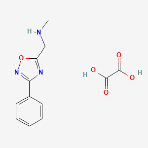 molecular formula C12H13N3O5 B3244851 N-Methyl-1-(3-phenyl-1,2,4-oxadiazol-5-yl)methanamine oxalate CAS No. 1638221-45-0