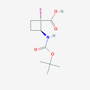 molecular formula C10H16FNO4 B3244895 (1S,2S)-2-{[(tert-butoxy)carbonyl]amino}-1-fluorocyclobutane-1-carboxylic acid CAS No. 1639454-85-5