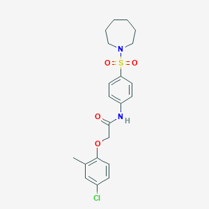 molecular formula C21H25ClN2O4S B324495 N-[4-(azepan-1-ylsulfonyl)phenyl]-2-(4-chloro-2-methylphenoxy)acetamide 
