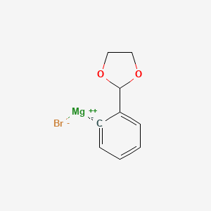 molecular formula C9H9BrMgO2 B3244981 2-(1,3-Dioxolan-2-yl)phenylmagnesium bromide CAS No. 164718-49-4