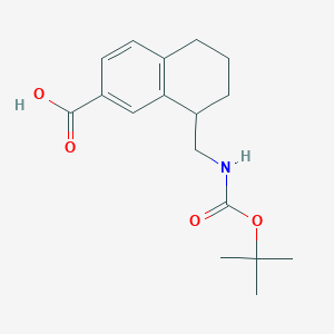 molecular formula C17H23NO4 B3245110 8-({[(Tert-butoxy)carbonyl]amino}methyl)-5,6,7,8-tetrahydronaphthalene-2-carboxylic acid CAS No. 165949-89-3