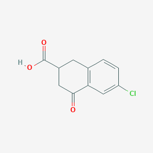 molecular formula C11H9ClO3 B3245124 6-Chloro-4-oxo-1,2,3,4-tetrahydronaphthalene-2-carboxylic acid CAS No. 1661-98-9