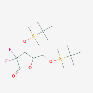 molecular formula C17H34F2O4Si2 B3245139 4-[Tert-butyl(dimethyl)silyl]oxy-5-[[tert-butyl(dimethyl)silyl]oxymethyl]-3,3-difluorooxolan-2-one CAS No. 166275-26-9