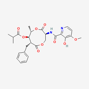 [(3S,6S,7R,8R)-8-benzyl-3-[(3-hydroxy-4-methoxypyridine-2-carbonyl)amino]-6-methyl-4,9-dioxo-1,5-dioxonan-7-yl] 2-methylpropanoate
