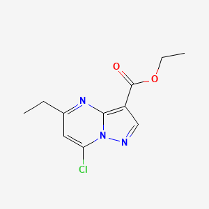 molecular formula C11H12ClN3O2 B3245277 Ethyl 7-chloro-5-ethylpyrazolo[1,5-a]pyrimidine-3-carboxylate CAS No. 167371-91-7