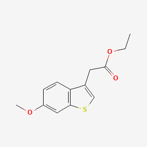 molecular formula C13H14O3S B3245316 Ethyl 2-(6-methoxybenzo[b]thiophen-3-yl)acetate CAS No. 16769-00-9