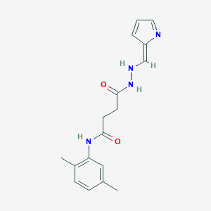 molecular formula C17H20N4O2 B324532 N-(2,5-dimethylphenyl)-4-oxo-4-[2-[(E)-pyrrol-2-ylidenemethyl]hydrazinyl]butanamide 